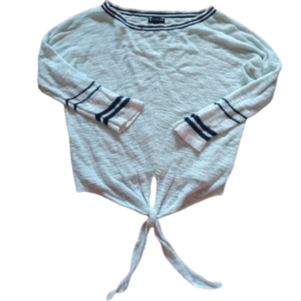 Express Lightweight Quarter Sleeve Sweater White & Black